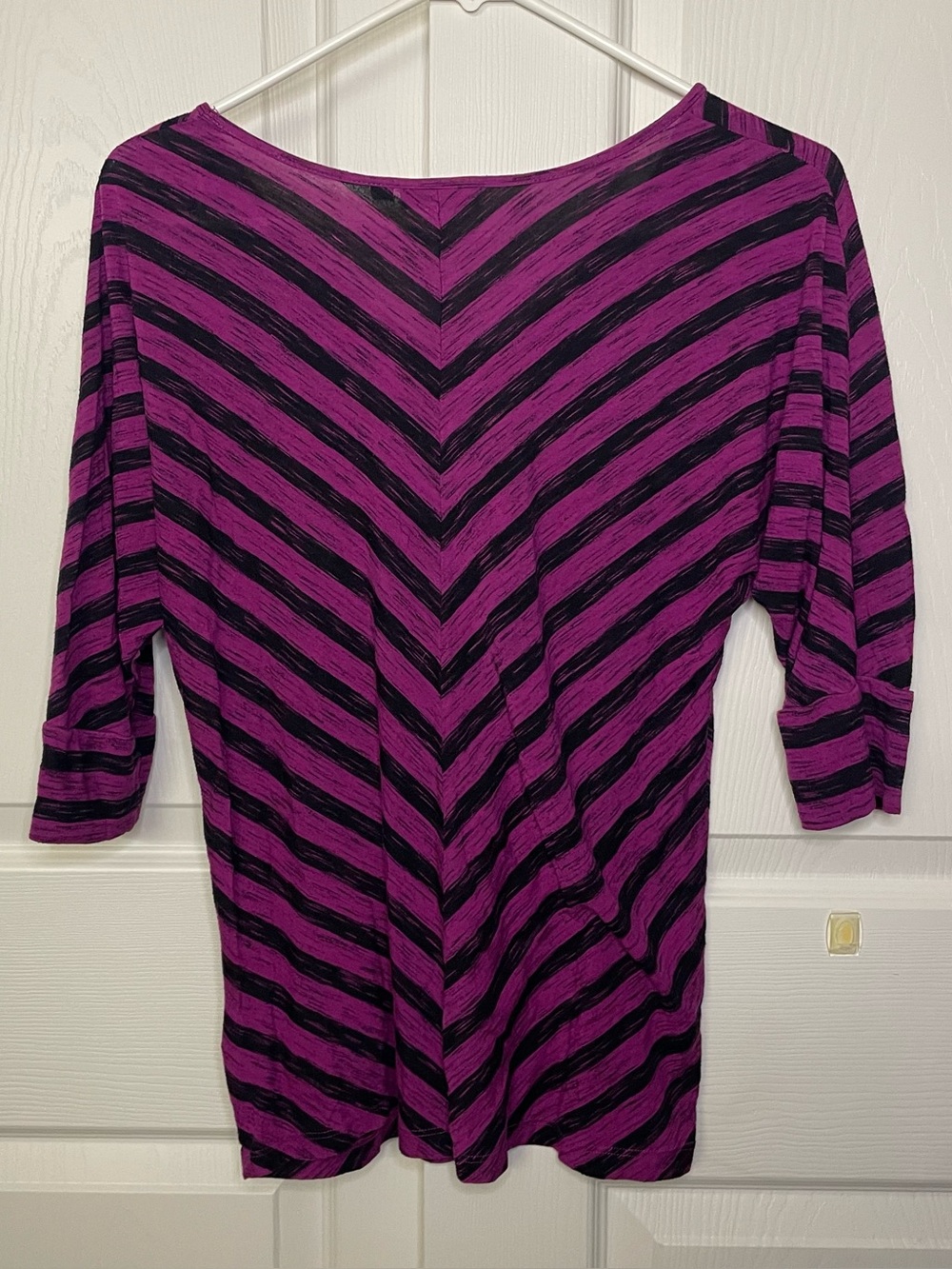 Apt. 9 Purple and Black V Striped Tunic size M - Picture 10 of 10